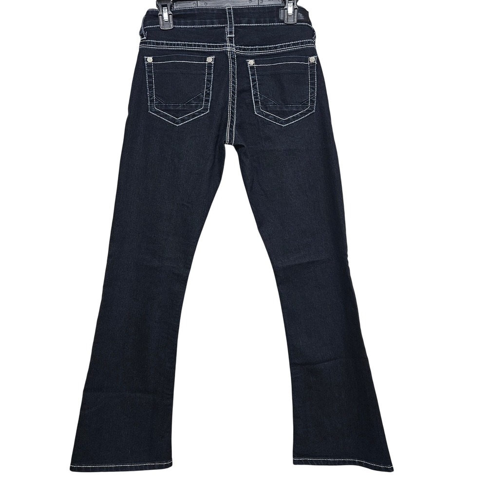 Daytrip Lynx Bootcut Jeans‎ Dark Wash Thick Stitch Western Cowgirl Mid-Rise 27R - Picture 2 of 12